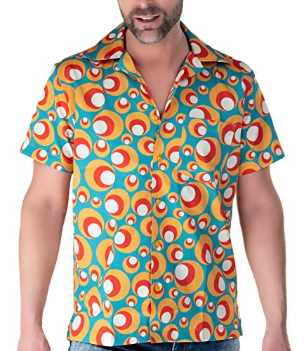 Comycom Kurzarm-Hemd Retro 70er Stil DOTs XL Comycom Kurzarm-Hemd Retro 70er Stil DOTs XL von Comycom