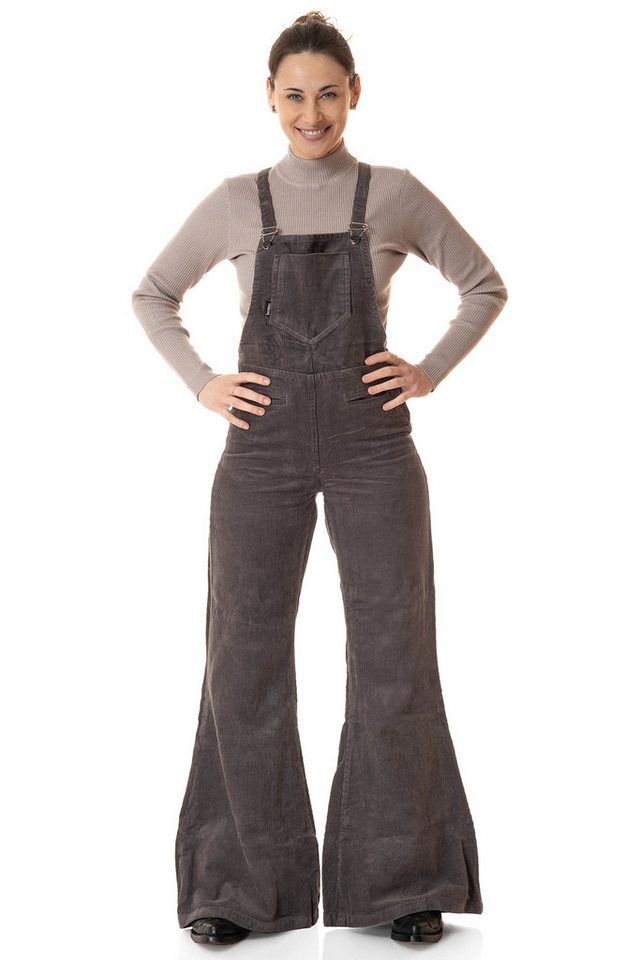Comycom Latzhose Damen Cord Schlaghose hellgrau Comycom Latzhose Damen Cord Schlaghose hellgrau von Comycom