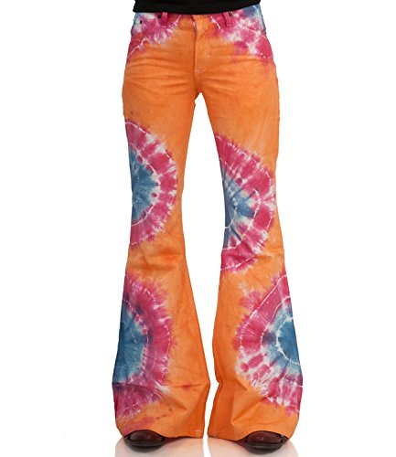 Comycom Orange Bunte Boho Batik Schlaghose Rainbow 40/32 von Comycom