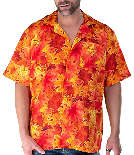 Comycom Retro Kurzarm-Hemd »Autumn Leaves« L von Comycom