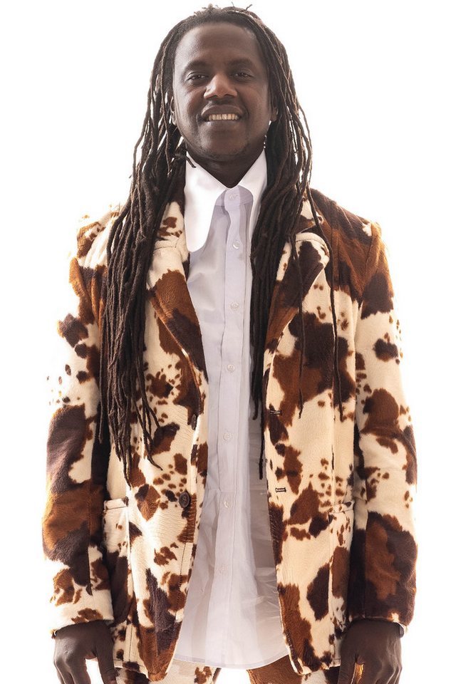 Comycom Sakko Herren 70er mit Kuhfell Muster von Comycom