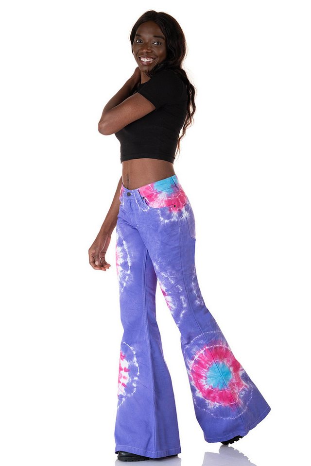 Comycom Schlaghose Damen Batik lila bunt von Comycom