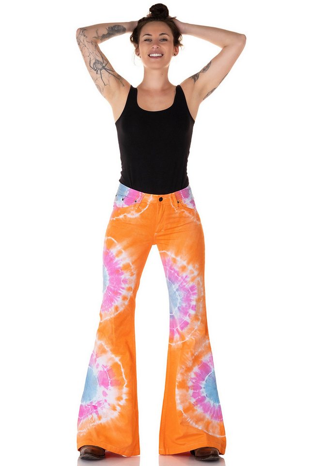 Comycom Schlaghose Damen Batik orange bunt Comycom Schlaghose Damen Batik orange bunt von Comycom