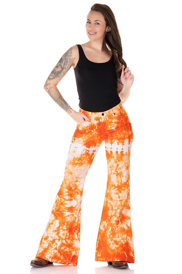 Comycom Schlaghose Damen Batik orange weiss Comycom Schlaghose Damen Batik orange weiss von Comycom