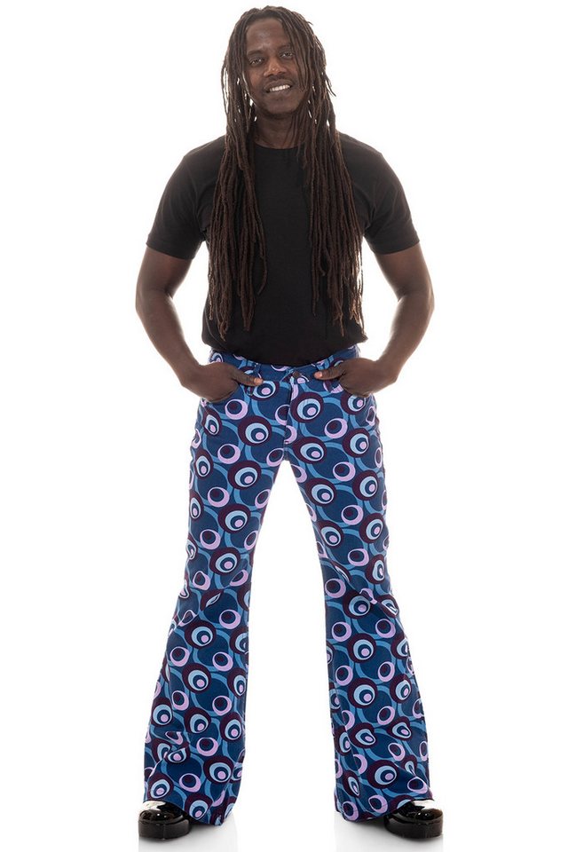 Comycom Schlaghose Herren 70er STAR DOTS Blau Comycom Schlaghose Herren 70er STAR DOTS Blau von Comycom