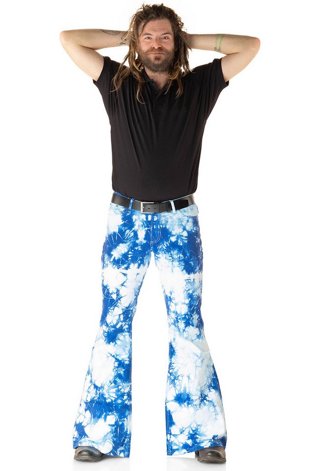 Comycom Schlaghose Herren Batik blau weiß Comycom Schlaghose Herren Batik blau weiß von Comycom