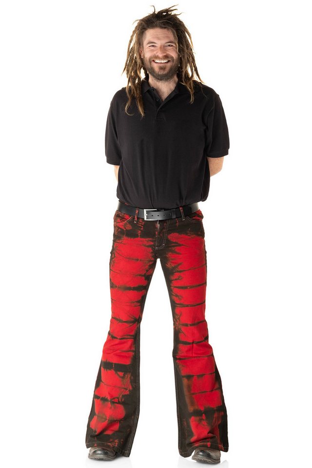 Comycom Schlaghose Herren Batik rot schwarz von Comycom