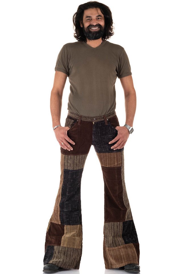Comycom Schlaghose Herren Cord Patchwork braun beige Comycom Schlaghose Herren Cord Patchwork braun beige von Comycom