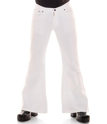 Comycom Schlaghose Stoff Star Gabardine Weiss Hüftschlaghose 36/36 von Comycom