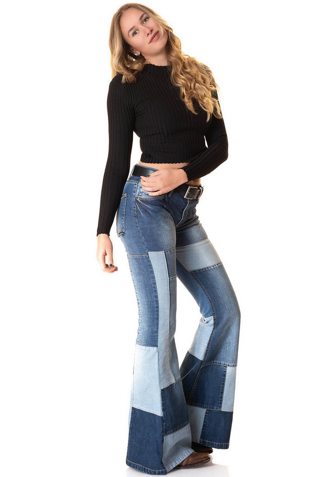 Comycom Schlagjeans Damen Patchwork STAR DEJA-VU Comycom Schlagjeans Damen Patchwork STAR DEJA-VU von Comycom