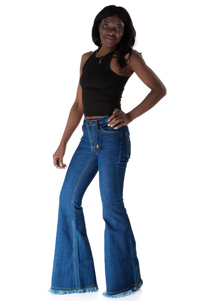Comycom Schlagjeans Damen STAR EASY FRINGS mit Fransen Comycom Schlagjeans Damen STAR EASY FRINGS mit Fransen von Comycom