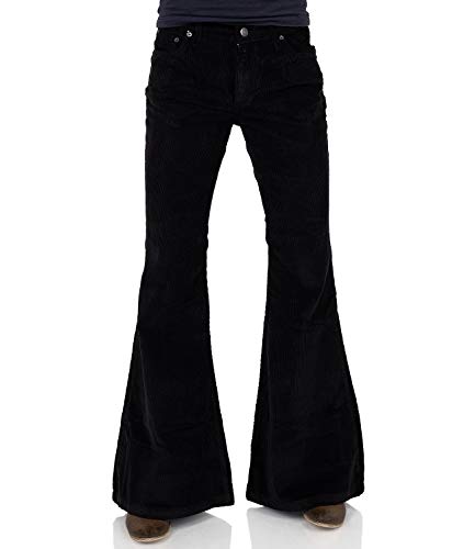 Comycom Schwarze Boho Cordschlaghose Slim Fit 27/32 von Comycom