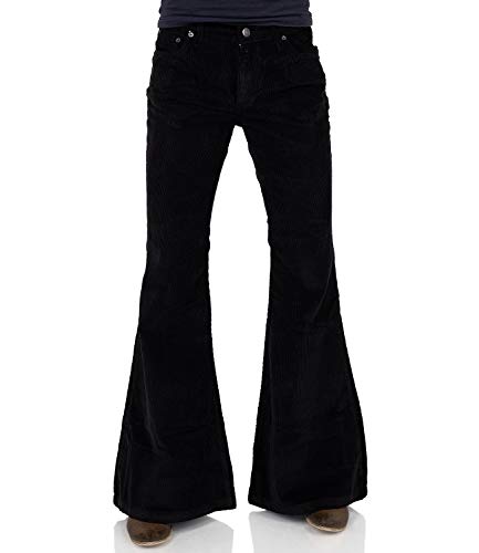 Comycom Schwarze Boho Cordschlaghose Slim Fit 32/30 von Comycom