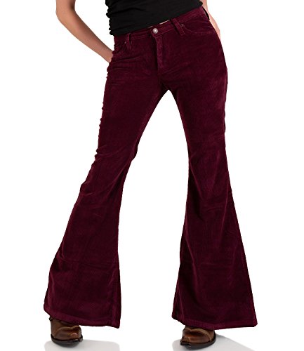 Comycom Stretch Cordschlaghose Slim Fit Bordeaux Rot 28/34 von Comycom