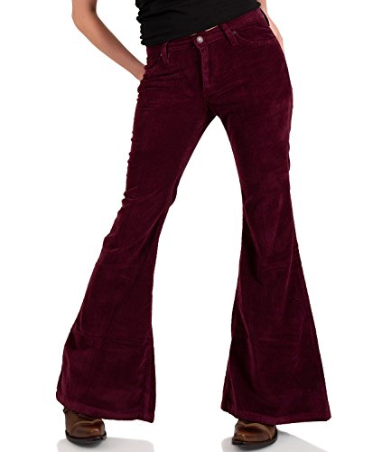 Comycom Stretch Cordschlaghose Slim Fit Bordeaux Rot 29/30 von Comycom