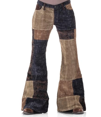 Cord Patchwork 70ger Hippie Damen Schlaghose 30/32 von Comycom