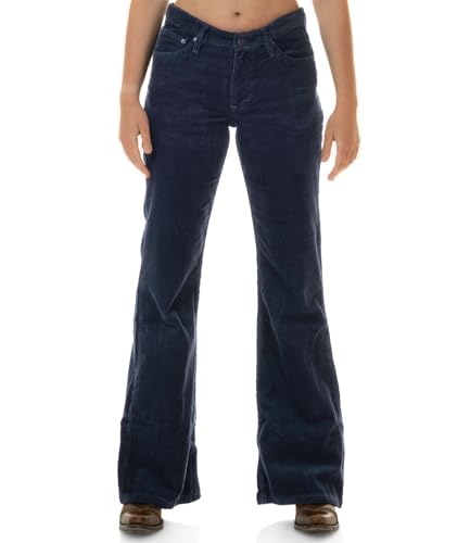 Damen Cord Bootcut Hose Navy blau W30/L32 von Comycom