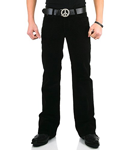 Herren Bootcut Cordhose Star schwarz 36/36 von Comycom