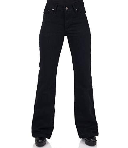 Schwarze Hüfthose mit Bootcut Schlag 34/36 von Comycom