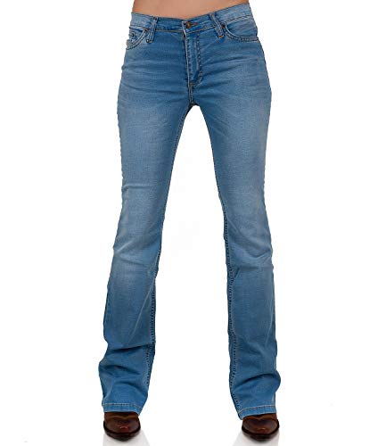 Stretch Bootcut Damen Jeans Star SkyBlue 36/32 von Comycom