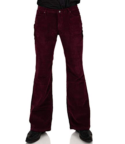 Weinrote Herren Cordhose Bootcut Schlag 34/30 von Comycom