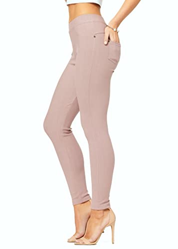 Premium Jeggings - Denim Leggings - volle und Capri-Länge - Regular und Übergrößen - rosa - Large/X-Large von Conceited