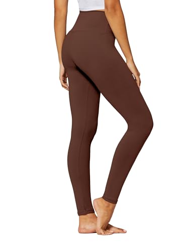 Premium butterweiche Leggings mit hoher Taille für Damen – volle Länge, Capri-Länge und Shorts – Regulär und Übergröße – 12,7 cm, Braun., XXL/3XL Große Größen von Conceited