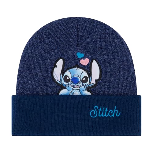 Concept One Damen Disney Stitch, Women's Angel Winter Knit Cap with Cuff Beanie-Mütze, Marineblau, Einheitsgröße von Disney