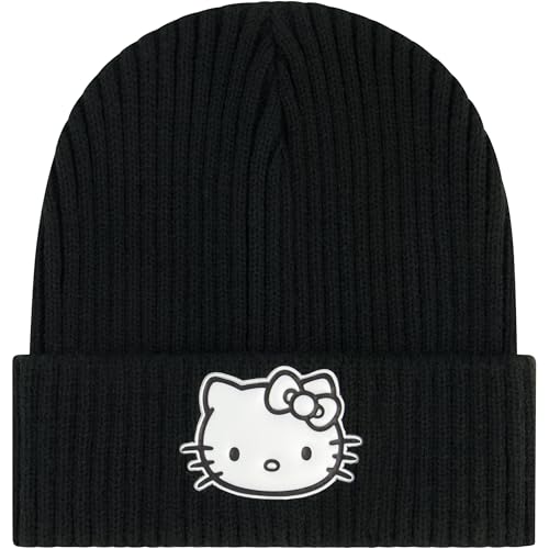 Concept One Damen Hello Kitty, Women's Acrylic Cuffed Knitted Winter Cap Beanie-Mütze, Schwarz, Einheitsgröße von Concept One