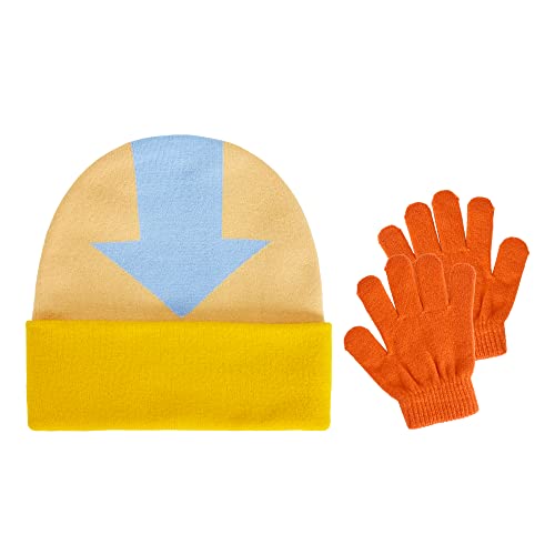 Concept One Jungen Avatar The Last Airbender Kids Cap Winter Knit Hat Beanie, Aang Arrow Kinder Mütze und Handschuh Set, Einheitsgröße von Concept One