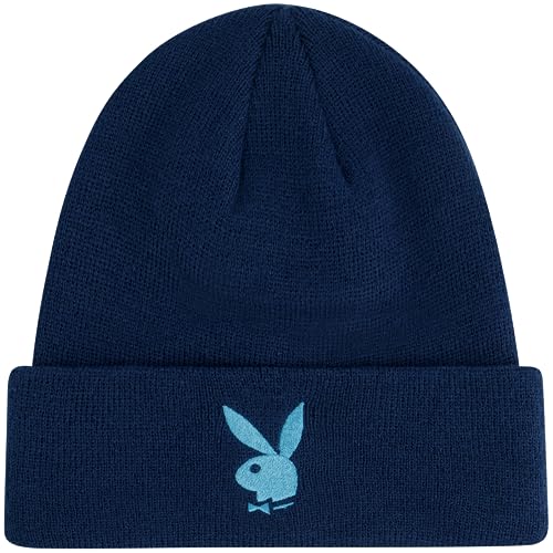 Concept One Playboy Beanie Mütze Cuffed Knit Winter Cap mit Logo, Marineblau, Einheitsgröße von Concept One