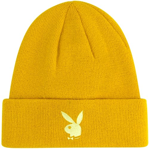 Concept One Playboy Beanie Mütze Cuffed Knit Winter Cap mit Logo, Taupe, Einheitsgröße von Concept One