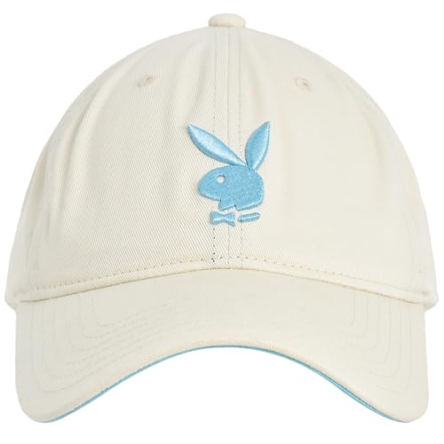 Concept One Playboy Dad Hat Cotton Twill Adjustable Baseball Cap with Curved Brim, Cremeweiß, Einheitsgre von Concept One