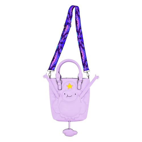 Concept One Unisex Adventure Time Tote Bag, Lumpy Space Princess Handbag with Adjustable Crossbody Shoulder Strap Mini-Tragetasche, Violett Concept One Unisex Adventure Time Tote Bag, Lumpy Space Princess Handbag with Adjustable Crossbody Shoulder Strap Mini-Tragetasche, Violett von Concept One