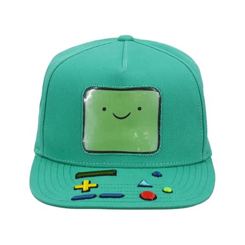 Concept One Unisex-Erwachsene Adventure Time Baseball Cap, BMO Adjustable Skater Snapback Hat with Flat Brim Baseballkappe, Blaugrün/EIN Hauch von Paradies (Trace of Paradise), Einheitsgre von Concept One