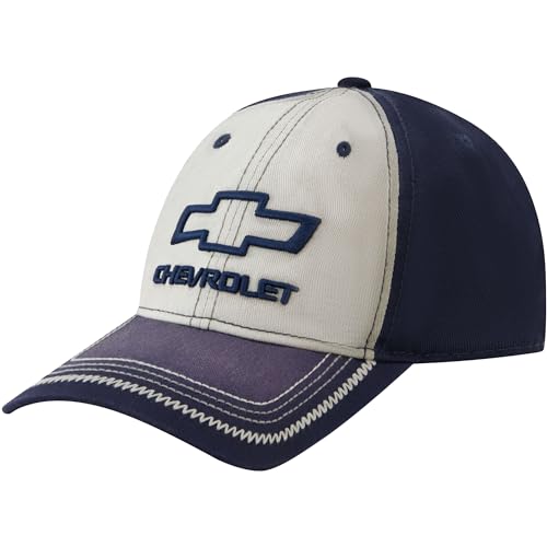 Concept One Unisex-Erwachsene Chevrolet Dad Hut, Baumwolle Washed Baseball Cap mit Chevy Logo und gebogener Krempe Baseballkappe, Marineblau, Einheitsgre von Concept One