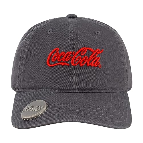 Concept One Unisex-Erwachsene Coca Cola Dad Hut, Logo Baumwolle verstellbare gebogener Krempe Baseballkappe, GRAU, Einheitsgre von Concept One