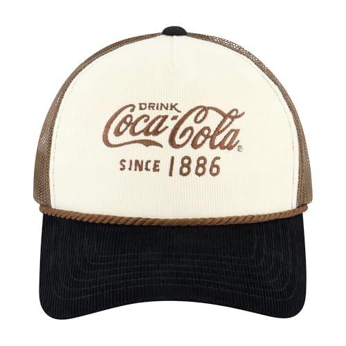 Concept One Unisex-Erwachsene Coca Cola Trucker-mütze, Cord, Verstellbare Snapback Gebogener Krempe Baseballkappe, Mehrfarbig/Meereswellen (Ocean Tides), Einheitsgre von Concept One