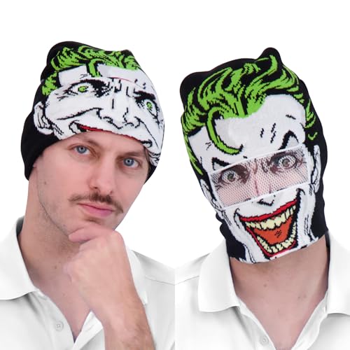 Concept One Unisex-Erwachsene Dc Comics The Joker Strickmütze Winter Skull Cap Beanie-Mütze, Weiss/opulenter Garten, Einheitsgröße von Concept One