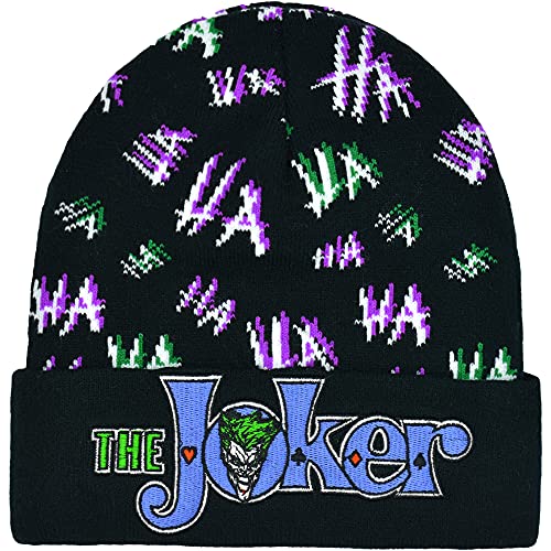 Concept One Unisex-Erwachsene DC Comics The Joker, gestrickt, mit Bündchen Beanie-Mütze, schwarz, Einheitsgröße von Concept One