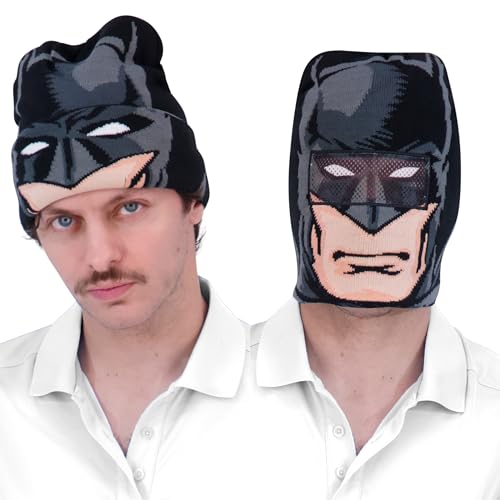 Concept One Unisex-Erwachsene Dc Comics Batman Roll Down Cuff Beanie-Mütze, Schwarz, Einheitsgröße von Concept One