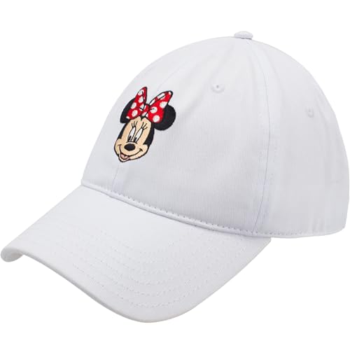Concept One Unisex-Erwachsene Disney Minnie Mouse Dad Hat, Cotton Adjustable Baseball Cap with Curved Brim Baseballkappe, Weiss/opulenter Garten, Einheitsgre von Concept One