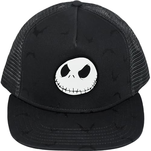 Concept One Uni-Erwachsene Disney The Nightmare Before Christmas, Jack Skellington Bats Mesh Adjustable Snapback Baseball Cap Baseballkappe, Schwarze Trucker-Mütze, Einheitsgre von Concept One
