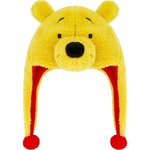 Disney Winnie Puuh Beanie Mütze Winter Strickmütze mit 3D Ohren Gelb, Gelbe Quasten, Einheitsgröße von Concept One