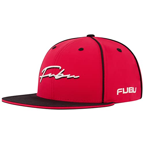 Concept One Unisex Fubu Baseball Cap Baumwolle Erwachsene Snapback Hat Mit Kursivem Logo Verstellbar Flache Krempe Baseballkappe, rot, Einheitsgröße von Concept One