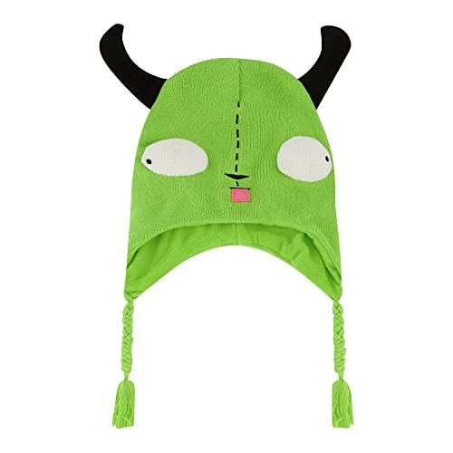 Concept One Unisex-Erwachsene Invader Zim, Peruanische Wintermütze mit Ohren und Quasten Beanie-Mütze, Grün, Einheitsgre von Concept One