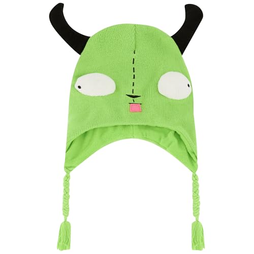 Concept One Unisex-Erwachsene Invader Zim Gir Cosplay Peruanische Winter Strickmütze mit Ohren Beanie-Mütze, Grüne Quasten, Einheitsgre von Concept One