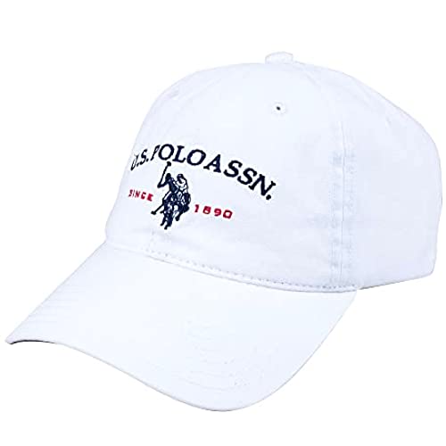 Concept One Unisex-Erwachsene Mens Adjustable Cotton Baseball Cap Dad Hat with Curved Brim and Embroidered Polo Horse Logo Papa-Hut, Weiß, Einheitsgröße von Concept One