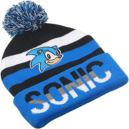 Concept One Unisex-Erwachsene Sonic The Hedgehog, Strickmütze mit Bommel Beanie-Mütze, Blau, Einheitsgröße von Concept One