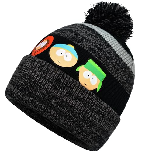 Concept One Unisex-Erwachsene South Park Strickmütze aus Acryl mit Manschette und Bommel Beanie-Mütze, Schwarz, Einheitsgröße von Concept One